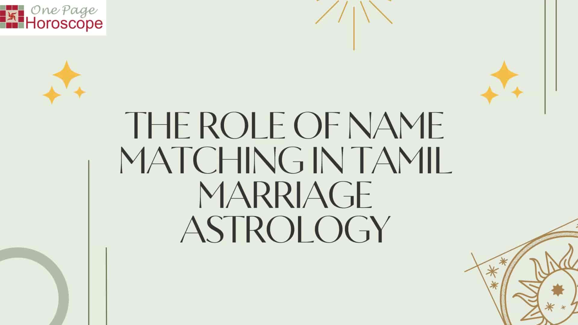 marriage matching tamil astrology